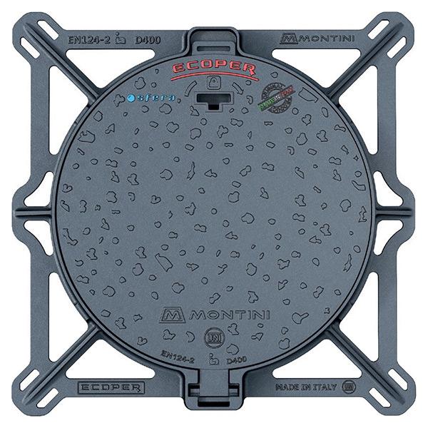 Κάλυμμα Φ85 D400 Μαντεμένιο φρεατίου στρογγυλό ΜΟΝΤΙΝΙ - ECOPER 850T
