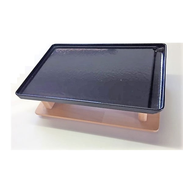 Ξύλινη βάση σερβιρίσματος KAZIS για μαντεμένιες πλάκες 40Χ26 cm