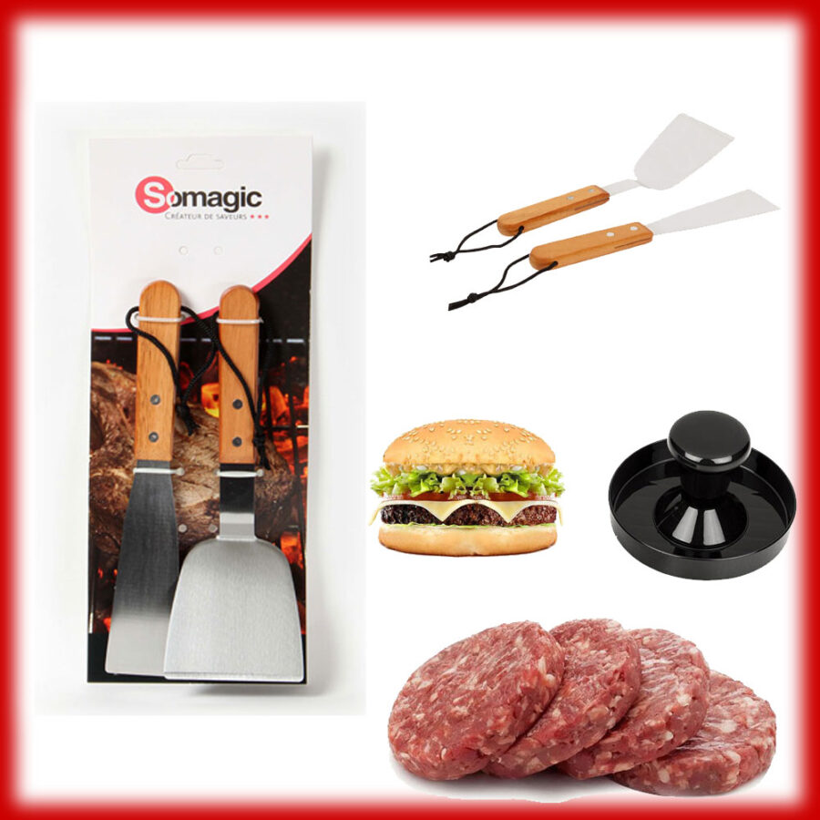 Somagic Σετ 2 εργαλείων Plancha/Griddle + Burger Press