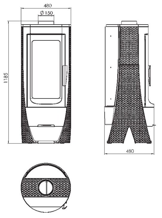Plamen Nera - Μαντεμένια Ενεργειακή Σόμπα Ξύλου