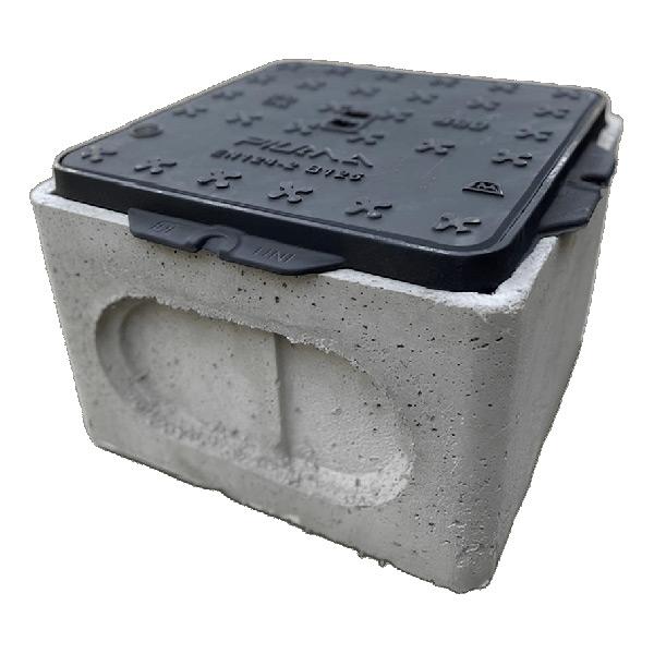 Τσιμεντένιο φρεάτιο 46,5x46,5x30 cm με μαντεμένιο κάλυμμα B125
