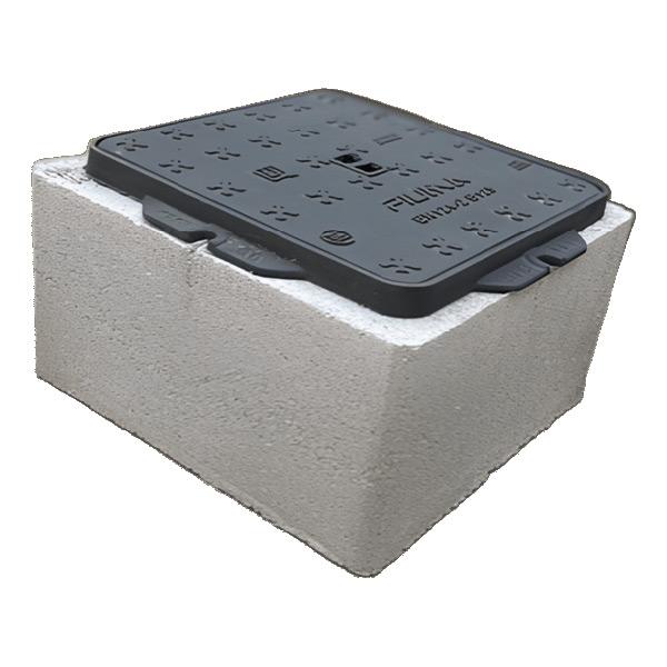 Τσιμεντένιο φρεάτιο 49x49x24,5 cm με μαντεμένιο κάλυμμα B125